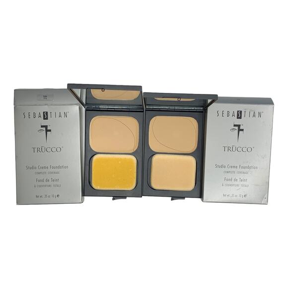 Sebastian Trucco Studio Creme Foundation Light Lot of 2 Cracked See Photos NOS - Picture 1 of 4